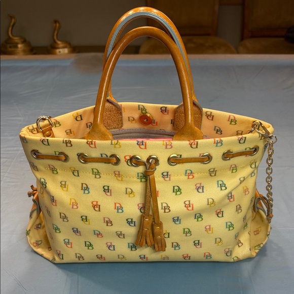 Dooney & Bourke Handbags - Dooney & Bourke Yellow Multicolor Tote with tassel